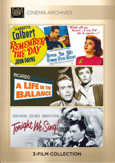 Remember the Day (1941)/ A Life in the Balance (1955)/ Tonight We Sing (1953) (DVD)