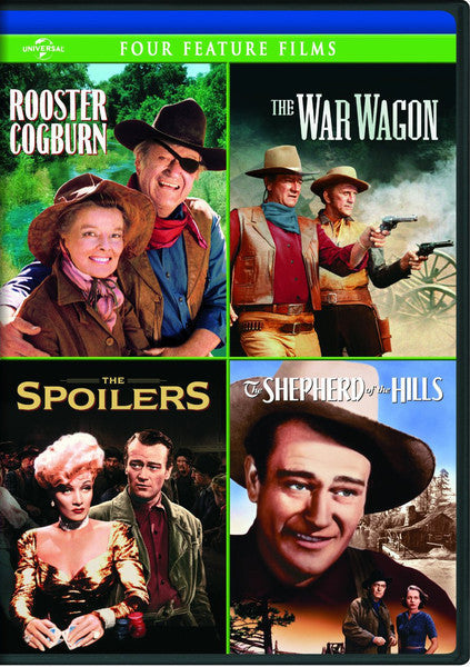 Rooster Cogburn/The War Wagon/The Spoilers (1942)/Shepherd of the Hills Four Feature Films (DVD)