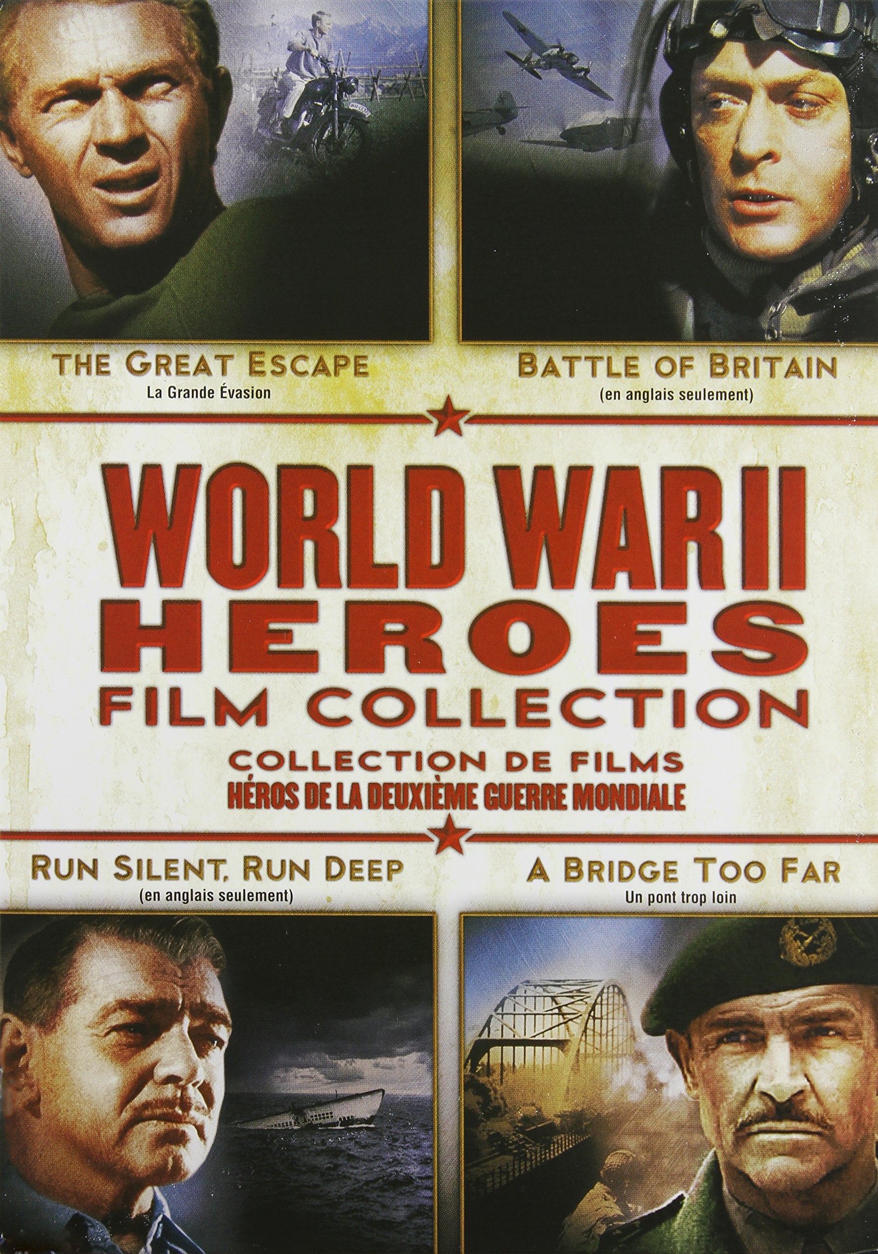 World War II Heroes Film Collection (Run Silent, Run Deep / The Great Escape / A Bridge Too Far / The Battle of Britain) (DVD)